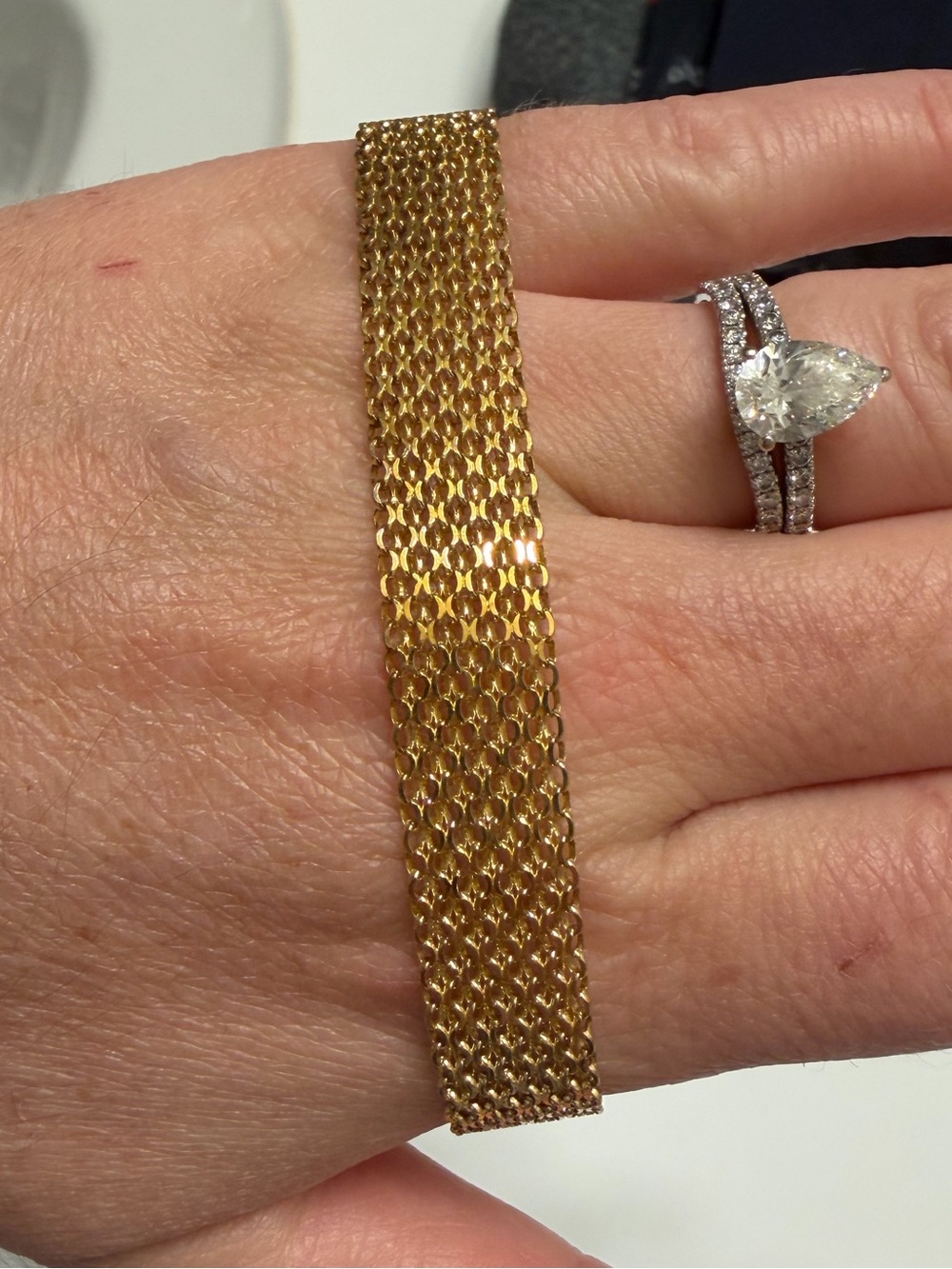 Gold plated sterling silver mesh Bracelet - Women Jewelry
